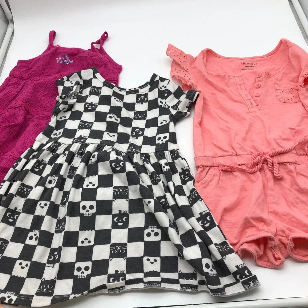 Girls 3T Spring Summer Dresses BUNDLE Bloomers Tank‎ Dress Sleeveless Floral